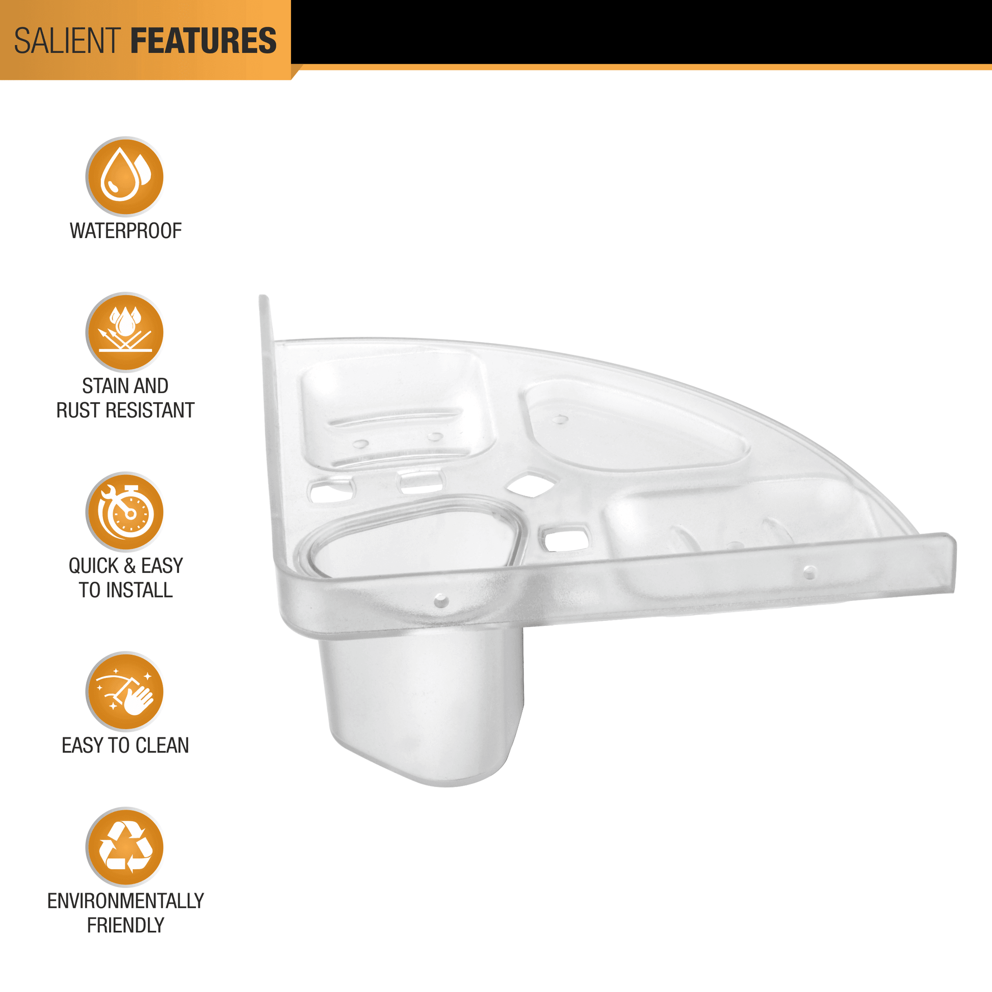5 in 1 Tumbler Cum Toothbrush Holder cum 3 Soap Dish - by Ruhe - Ruhe