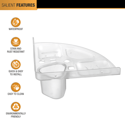 5 in 1 Tumbler Cum Toothbrush Holder cum 3 Soap Dish - by Ruhe - Ruhe
