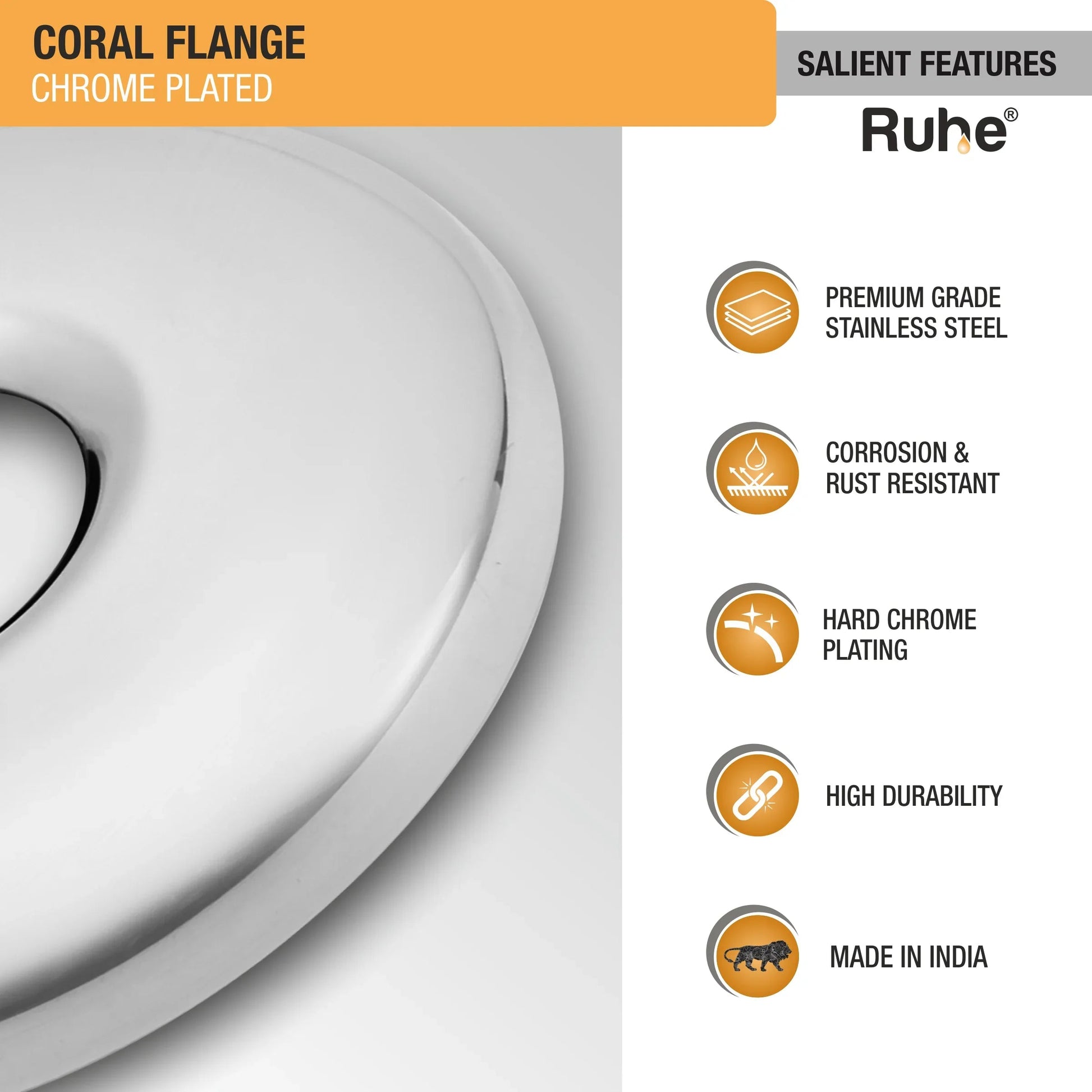 Coral Flange (Chrome Plated) (Pack of 5) features