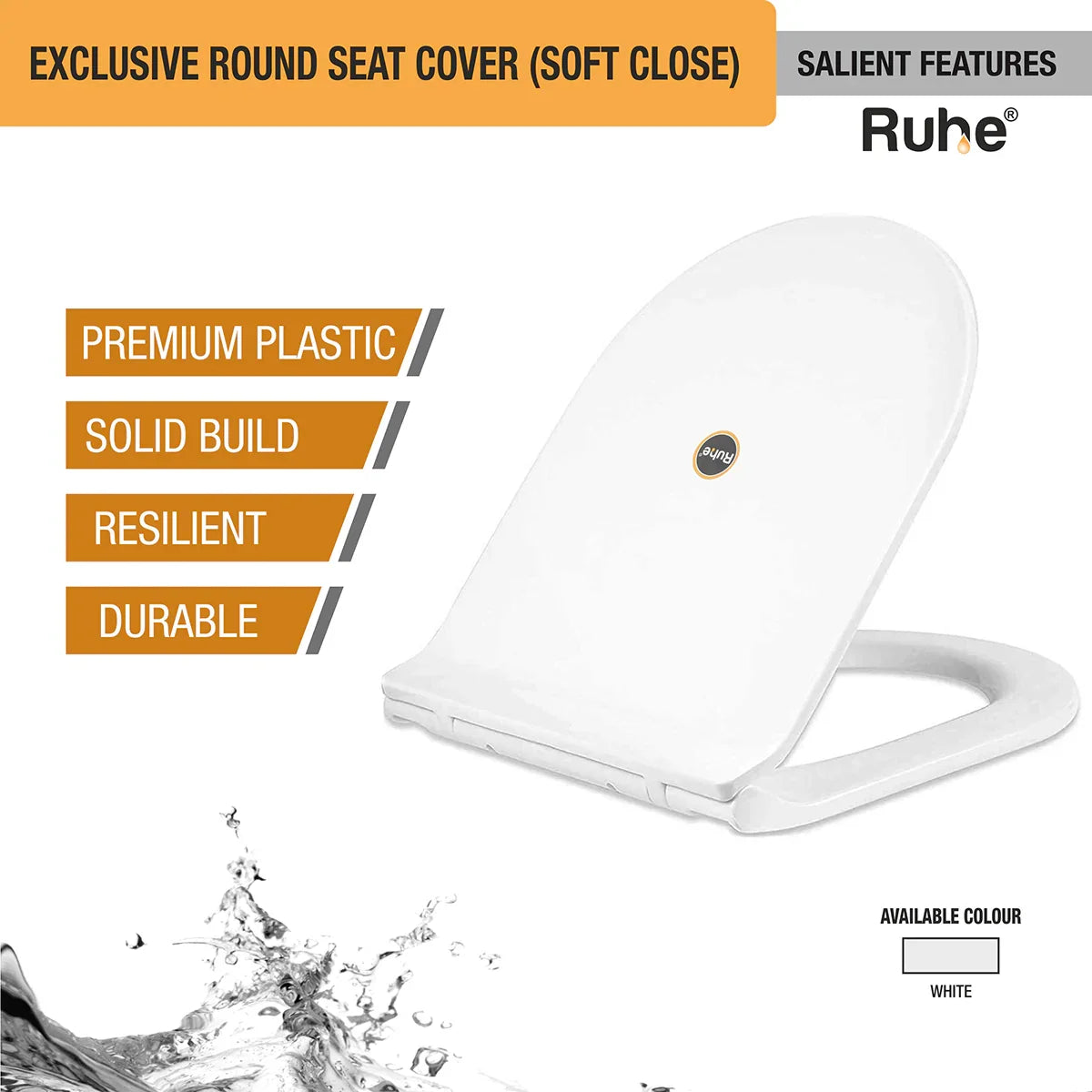 Exclusive Round Toilet Seat Cover (White) (Soft Close) features and benefits
