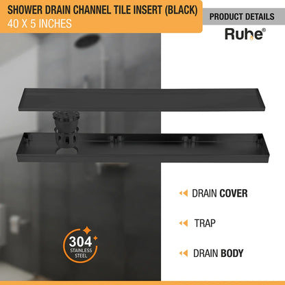 Tile-Insert Shower Drain Channel (5 Inches)