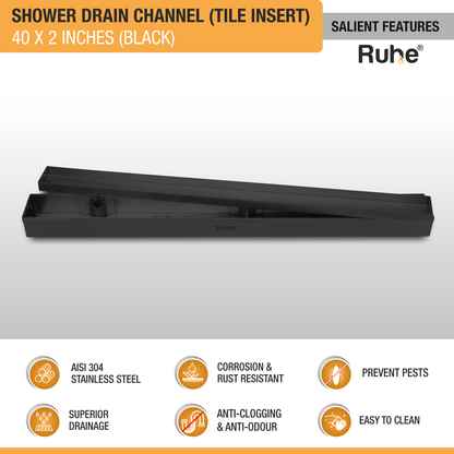 Tile-Insert Shower Drain Channel Coloured (2 Inches)