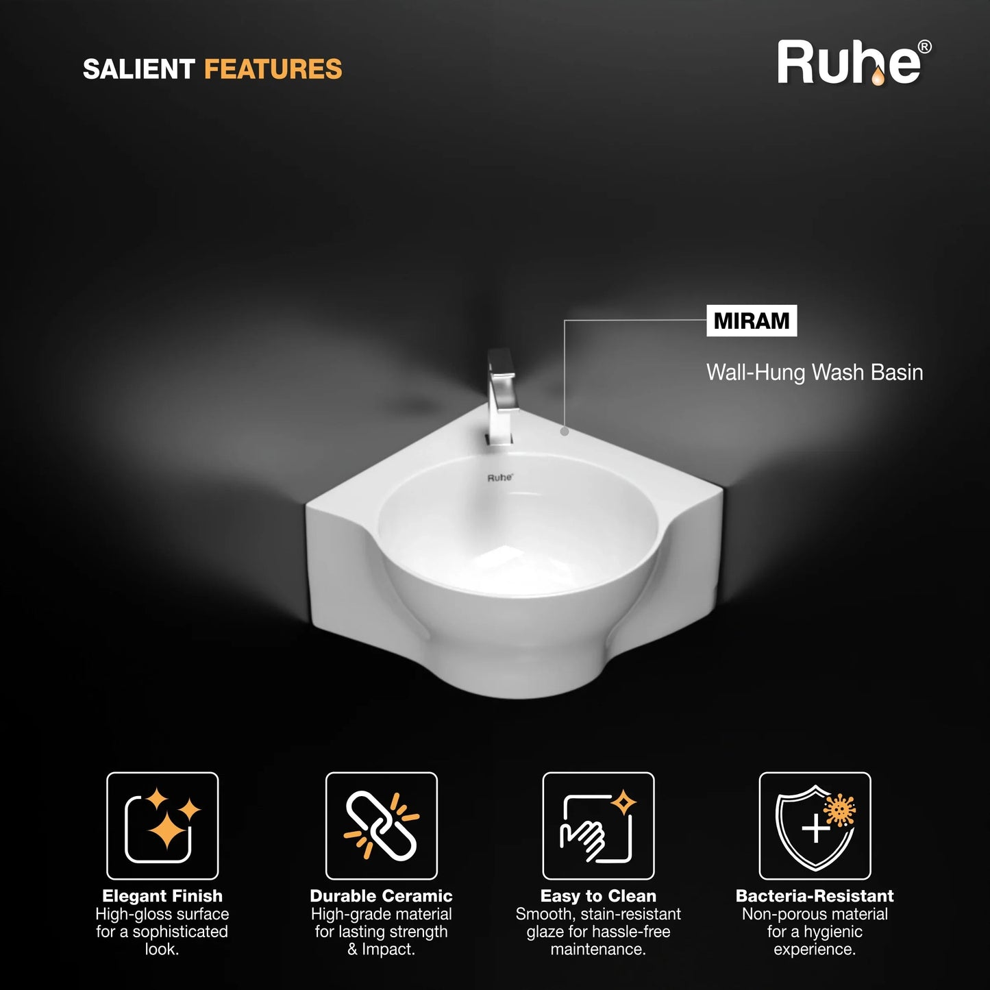 Miram Wall-hung Wash Basin (Features)