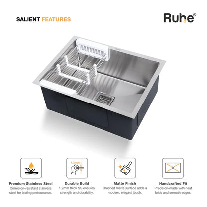 Handmade Single Bowl Kitchen Sink (24 x 18 x 10 Inches)