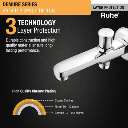 Demure Bathtub Tap with Tip-Ton Button (Only Spout) - by Ruhe