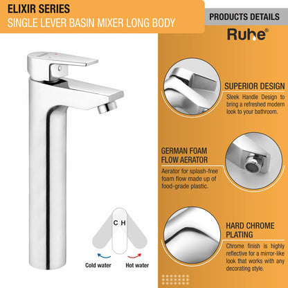Elixir Single Lever Deck-mount Tall Body Wash Basin Mixer Tap - by Ruhe