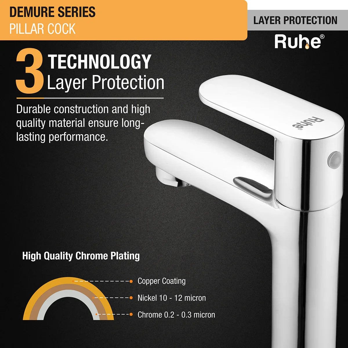 Demure Wash Basin Pillar Tap - by RuheÂ®