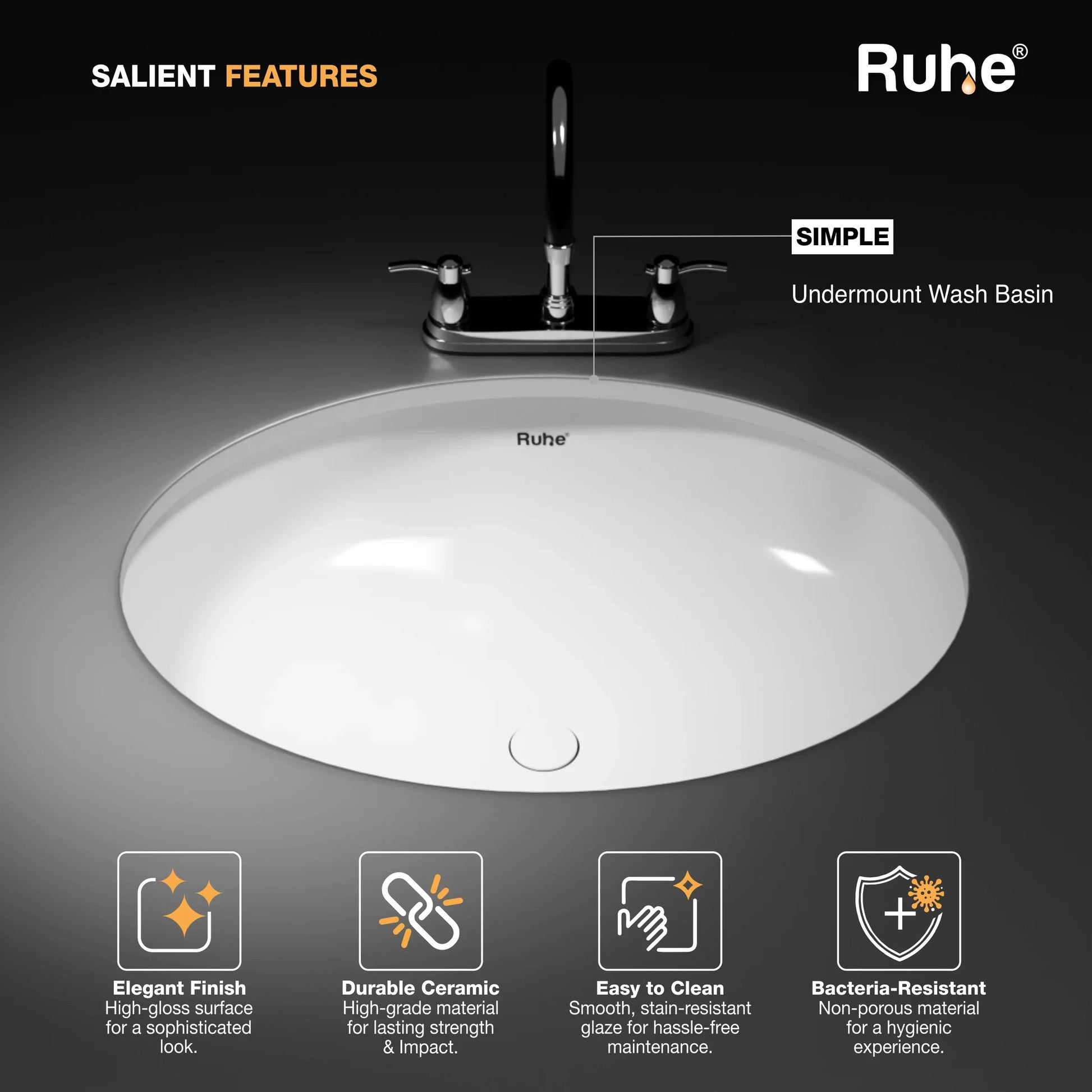 Simple Undermount Wash Basin (Features)