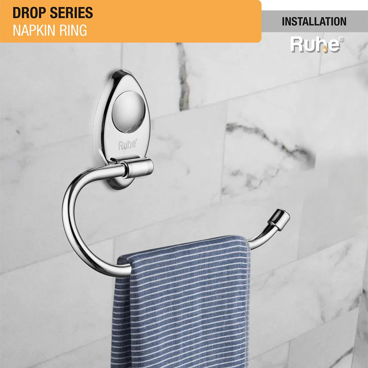 Drop Stainless Steel Napkin Ring installation