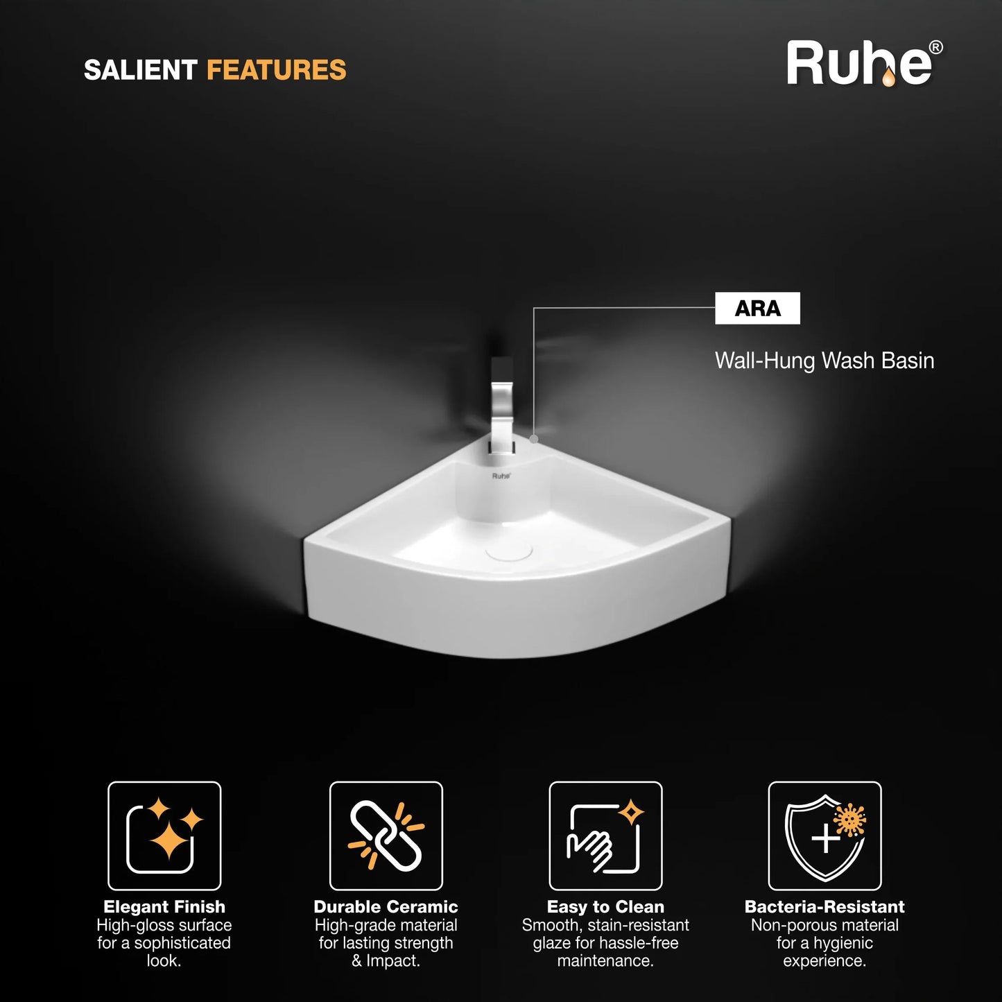 Ara Wall-hung Wash Basin (Features)