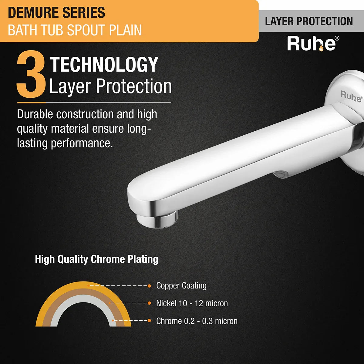 Demure Plain Bathtub Tap (Only Spout)