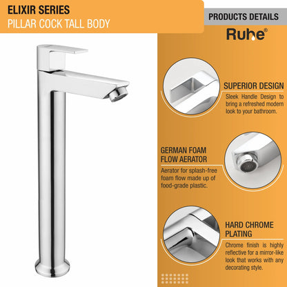 Elixir Tall Body Wash Basin Pillar Tap - by Ruhe