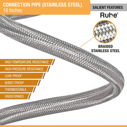Geyser Connection Pipe SS (18 Inches) (304 Grade) (Pack of 2) features