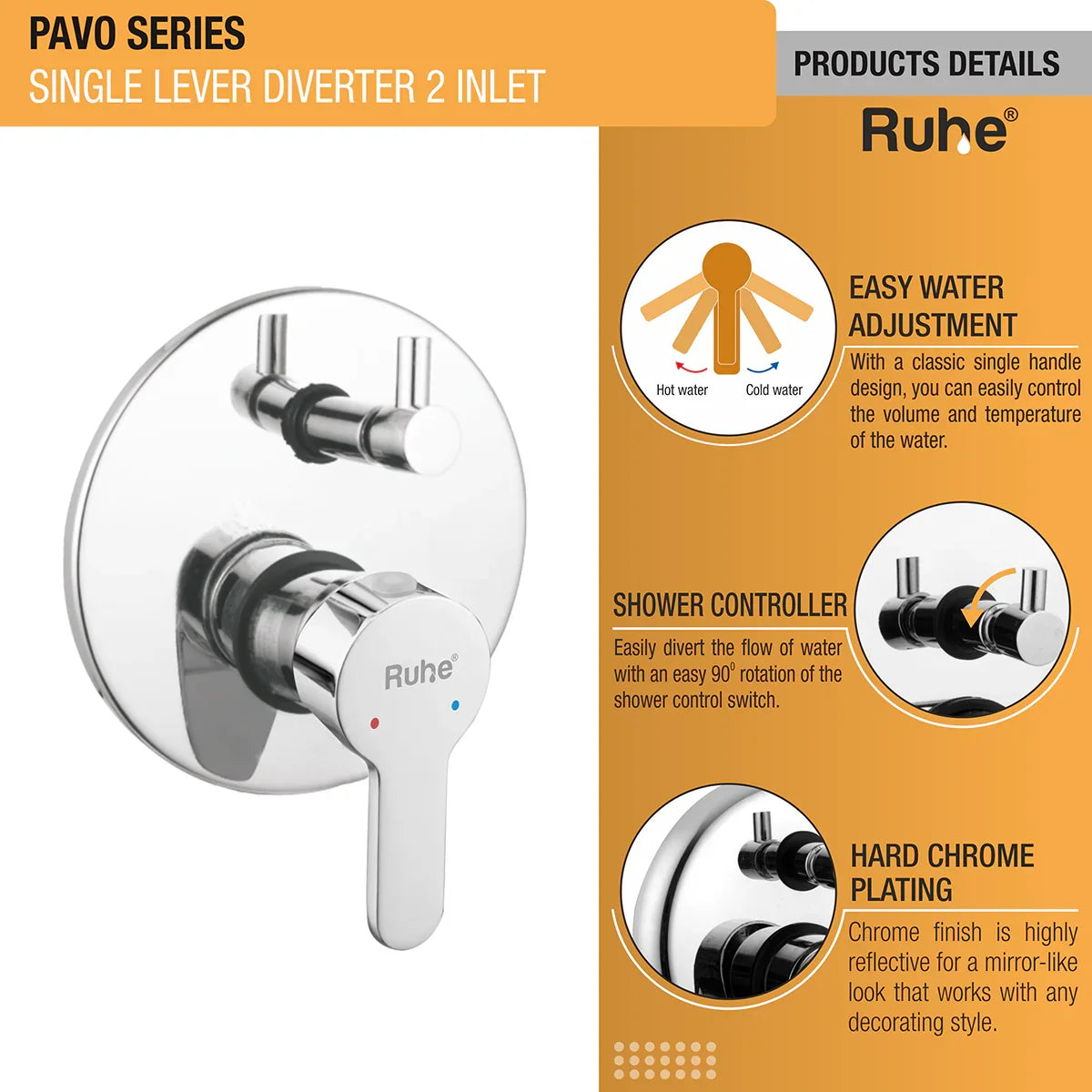 Pavo Single Lever 2-inlet Diverter (Complete Set)