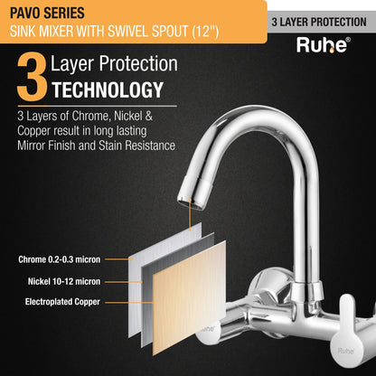 Pavo Sink Mixer with Small (12 inches) Round Swivel Spout Faucet protection