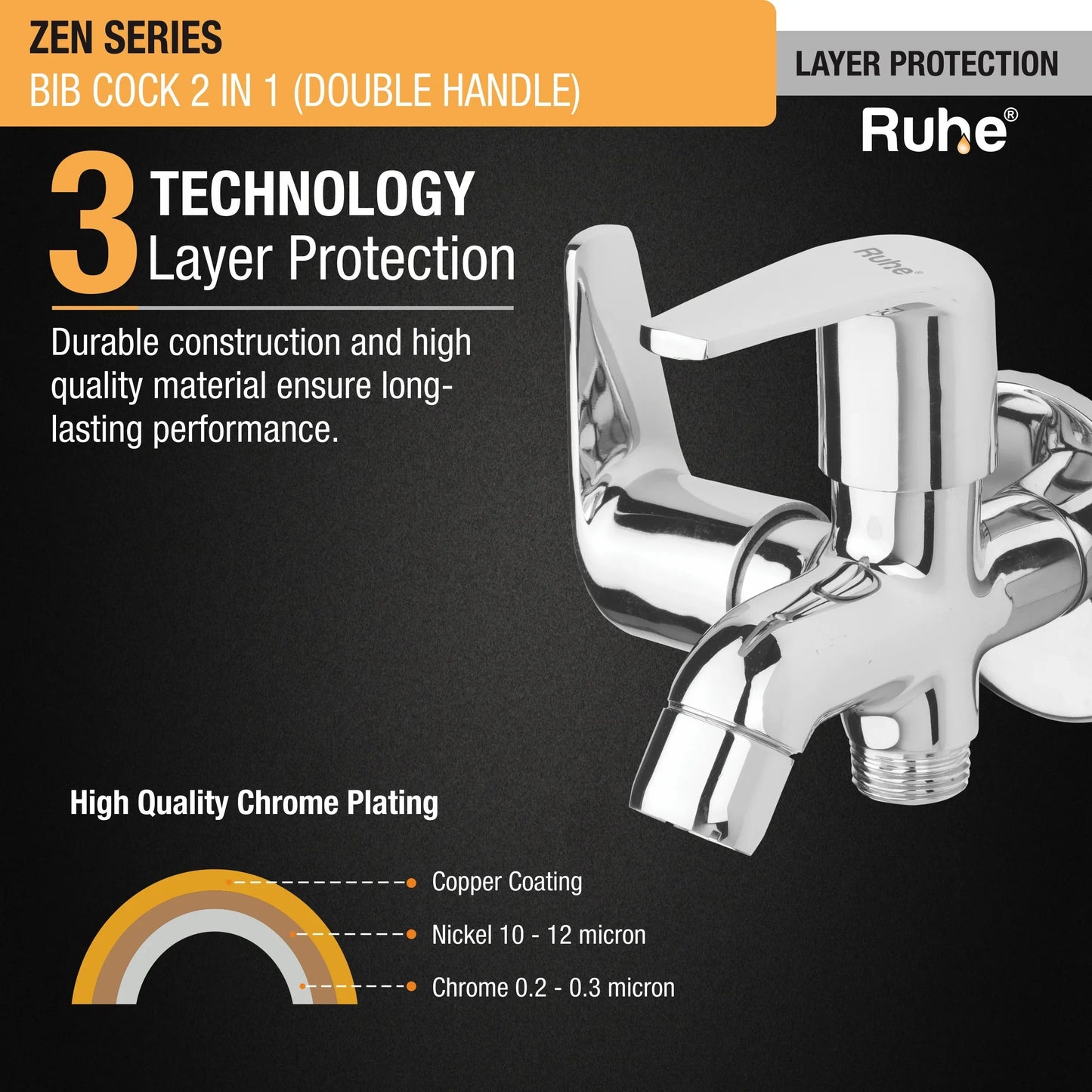 Zen Two Way Bib Tap (Double Handle) Product Quality