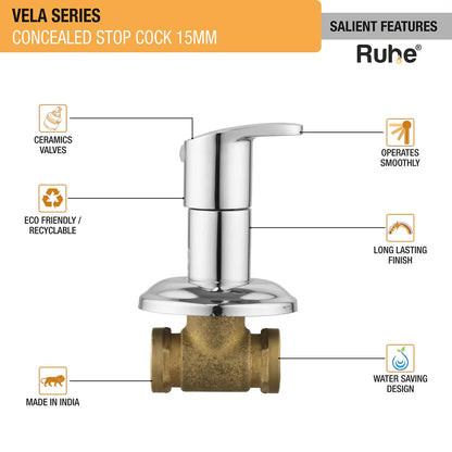 Vela Concealed Stop Valve Brass Faucet (15mm)- by Ruhe