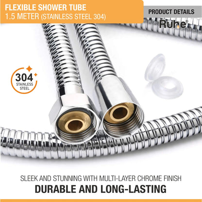 Shower Tube 304-Grade SS (1.5m) - by Ruhe