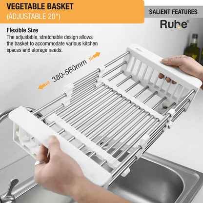 Adjustable Vegetable Basket/Strainer (20 Inches) - by Ruhe - Ruhe