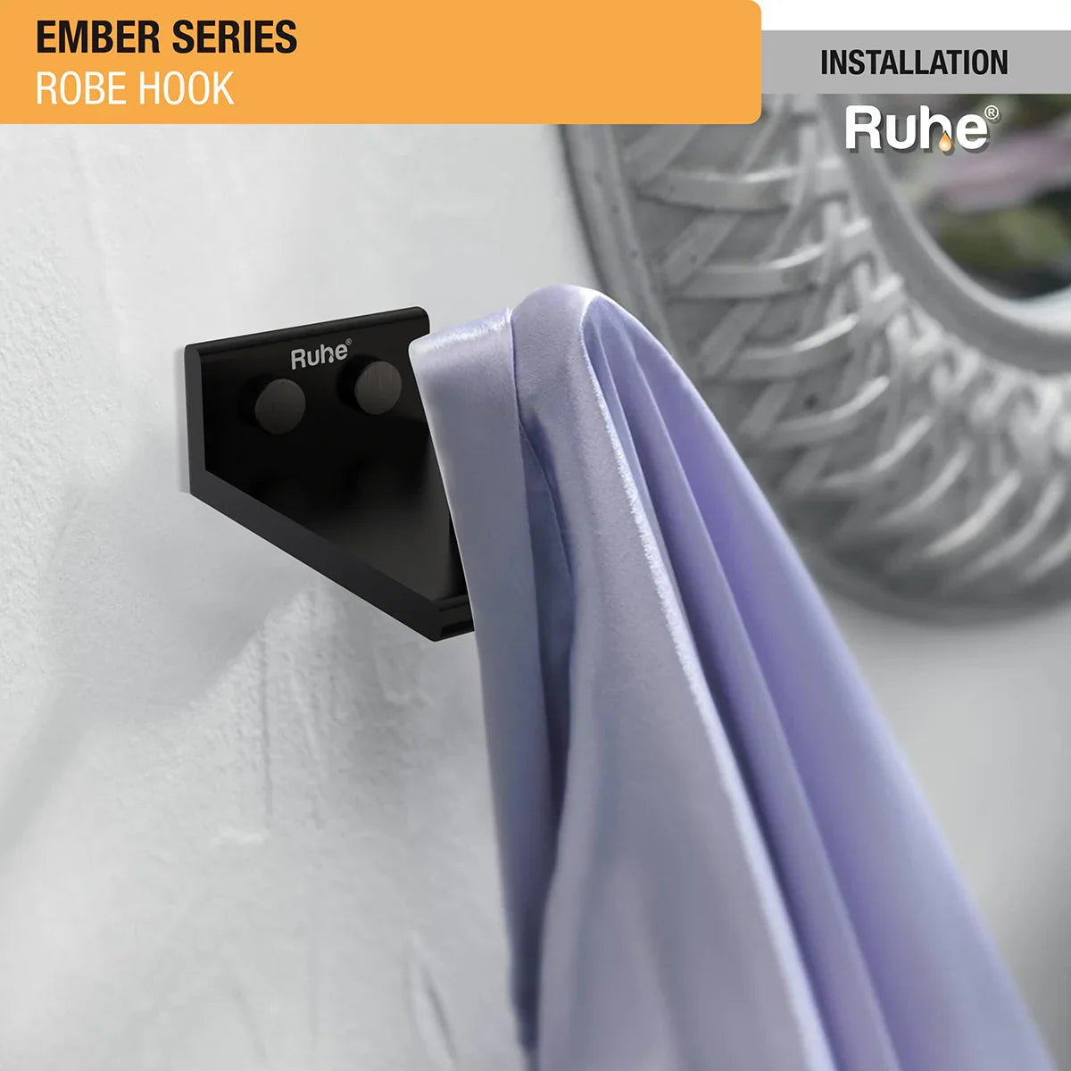 Ember Robe Hook (Space Aluminium) installstion