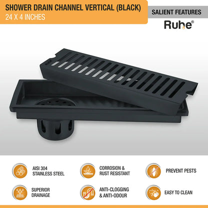 Vertical Shower Drain Channel (4 Inches)