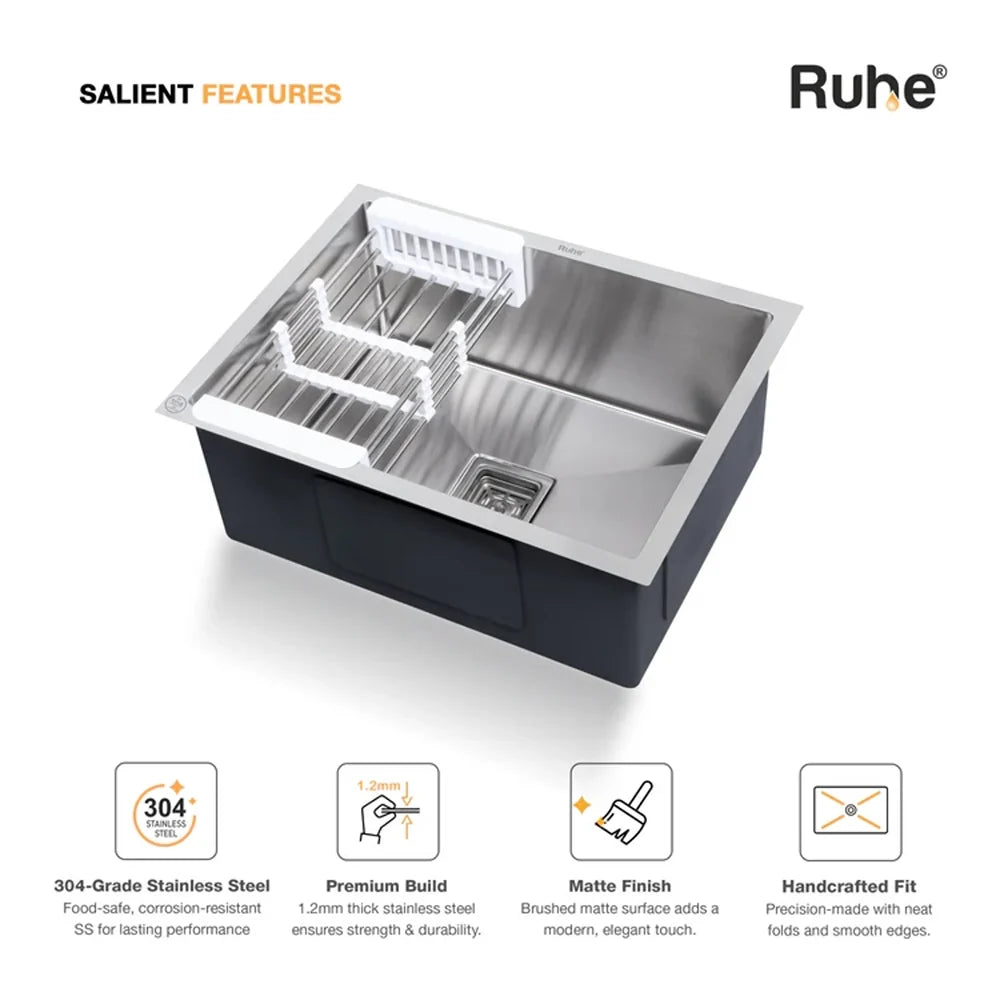 Handmade Single Bowl Kitchen Sink (24 x 18 x 10 Inches)