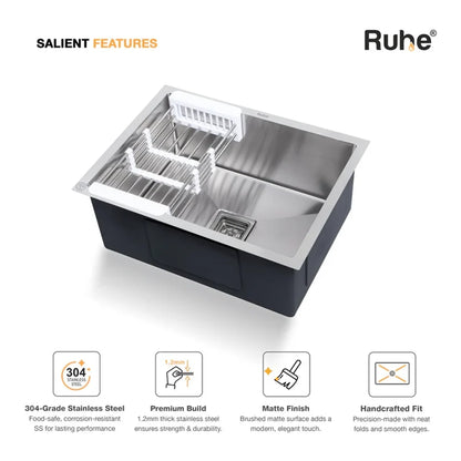 Handmade Single Bowl Kitchen Sink (24 x 18 x 10 Inches)