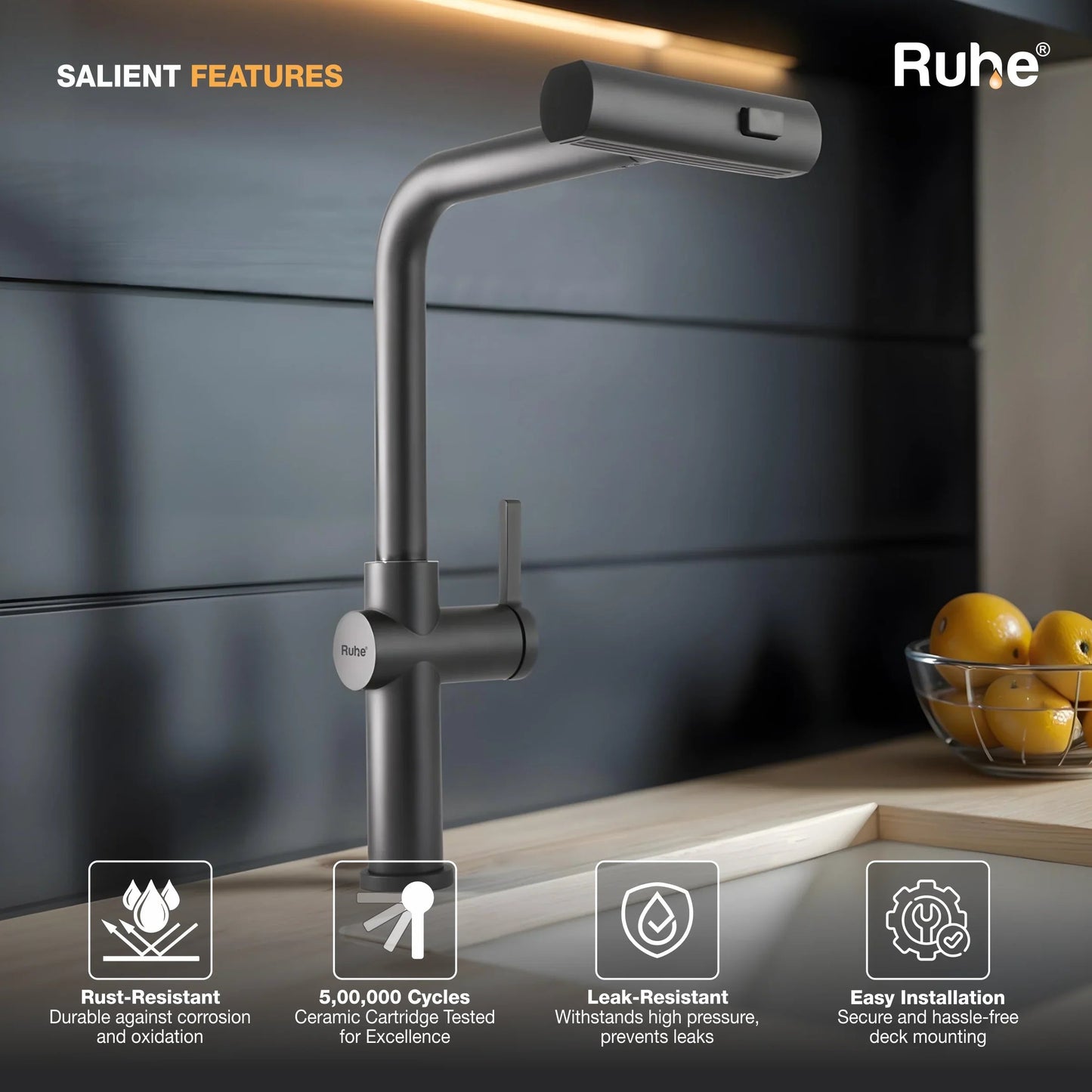 Arrow Triple Flow Pull-Out Kitchen Mixer Faucet