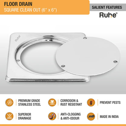 Square Clean Out Floor Drain
