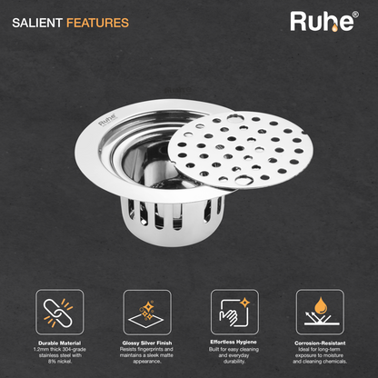 Round Floor Drain with Lock and Cockroach Trap (5 Inches)