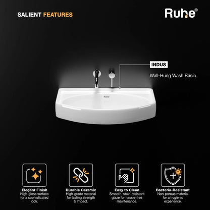 Indus Wall-hung Wash Basin (depth)