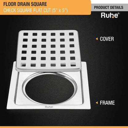 Check Floor Drain Square Flat Cut (5 x 5 Inches) product details