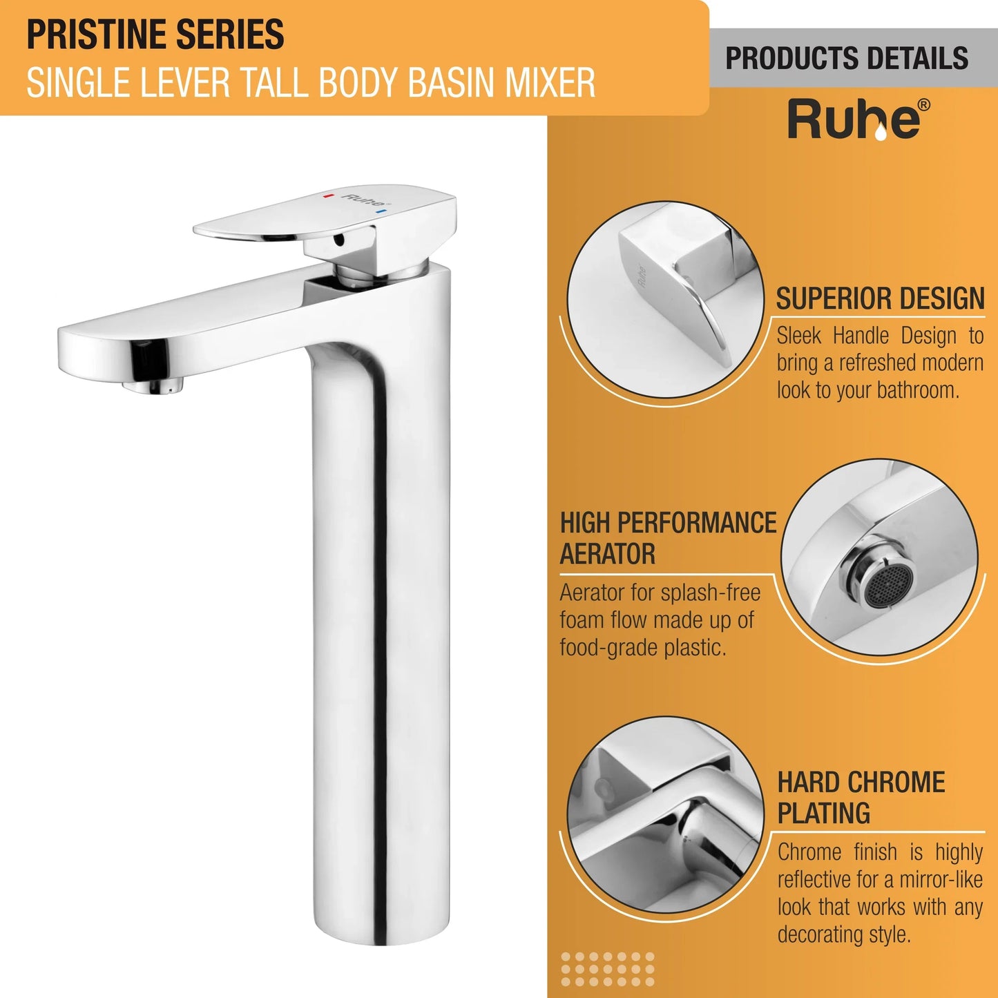 Pristine Single Lever Deck-mount Tall Body Wash Basin Mixer Tap - by Ruhe