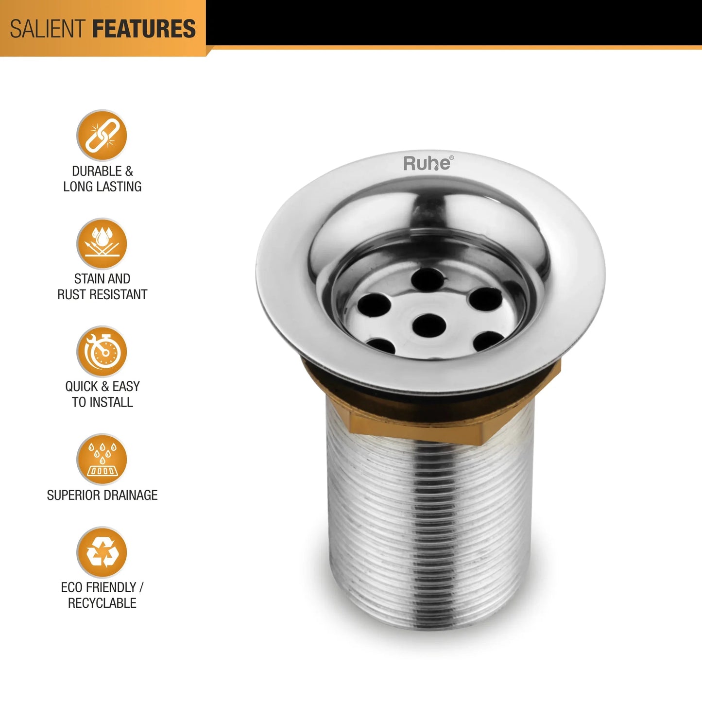 Full Thread Waste Coupling (3 Inches) (304 Grade) features