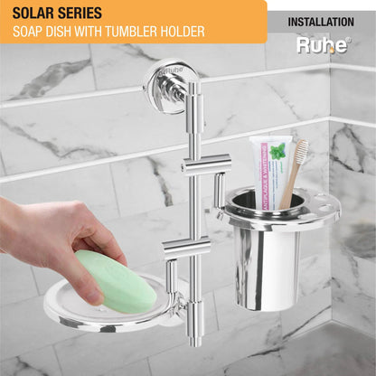 Solar Stainless Steel Soap Dish with Tumbler Holder