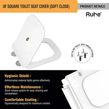UF Square Toilet Seat Cover (Soft Close) - by Ruhe