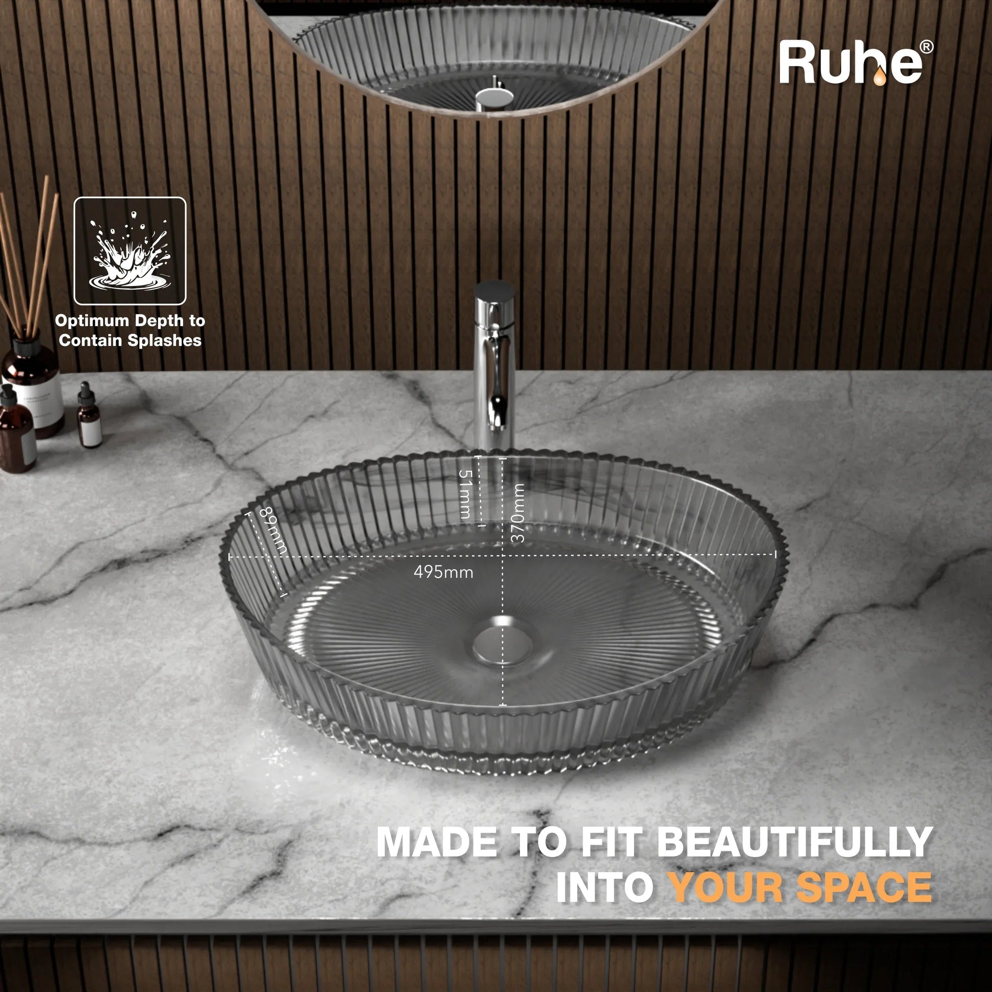 Shadow Table-Top Wash Basin (depth)