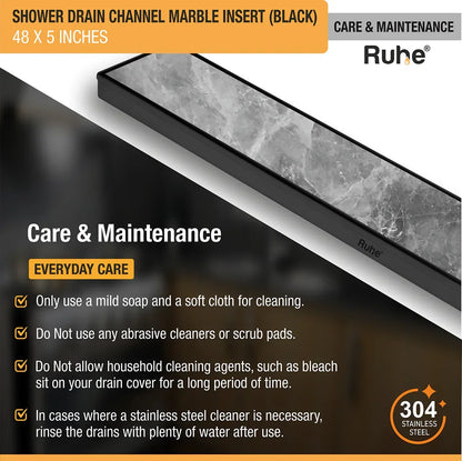 Marble-Insert Shower Drain Channel Coloured (5 inches)