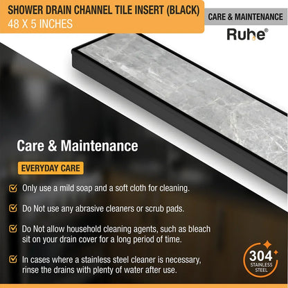 Tile-Insert Shower Drain Channel Coloured (5 Inches)