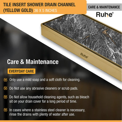 Tile-Insert Shower Drain Channel (5 Inches)
