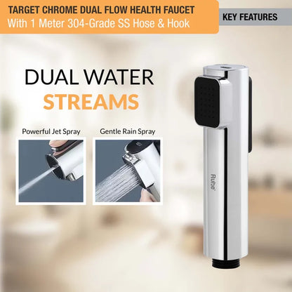 Target Health Faucet With Dual Flow And 304-Grade SS Hose & Hook