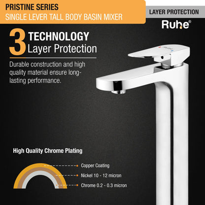 Pristine Single Lever Deck-mount Tall Body Wash Basin Mixer Tap - by Ruhe