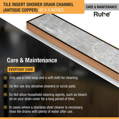 Tile-Insert Shower Drain Channel Coloured (4 Inches)