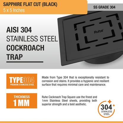 Sapphire Square Flat Cut Floor Drain