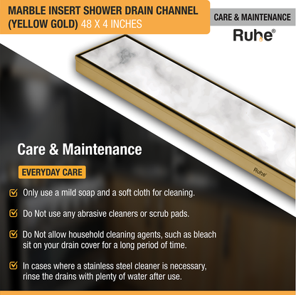 Marble-Insert Shower Drain Channel Coloured (4 Inches)