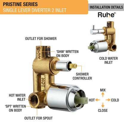 Pristine Single Lever 2-inlet Diverter (Complete Set) - by Ruhe