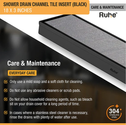 Tile-Insert Shower Drain Channel (3 Inches)