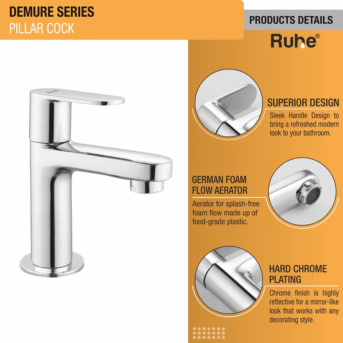 Demure Wash Basin Pillar Tap