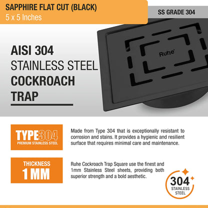 Sapphire Square Flat Cut Floor Drain