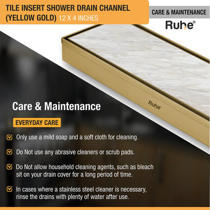 Tile-Insert Shower Drain Channel (4 Inches)